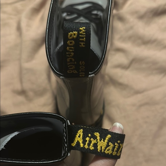 Dr. Martens Gray Combat Boots with Chunky Sole - Picture 2 of 7